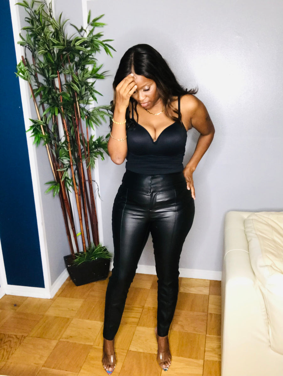 Leather leggings - Black - Ladies